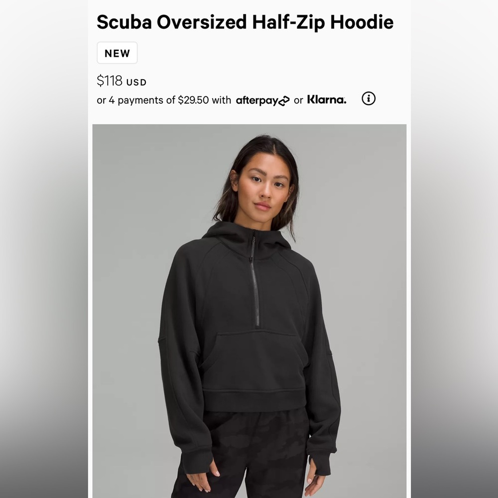 Like New Lululemon Oversized Scuba Half Zip Hoodie